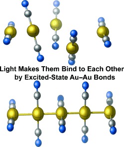Photoinduced Gold(I)–Gold(I) Chemical Bonding in Dicyanoaurate Oligomers