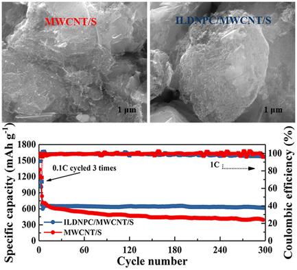 Polar and Nonpolar Matrix Consisting of Twined Multiwalled Carbon Nanotube and High Nitrogen-Doped Porous Carbon Derived from Ionic Liquid for Stable Li-S Battery