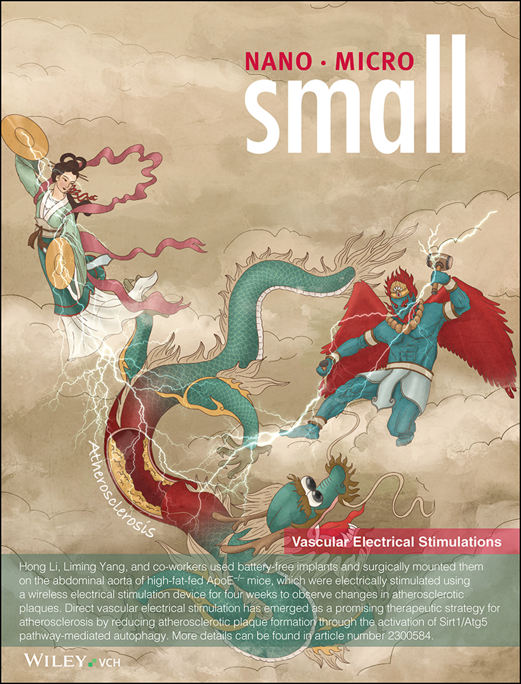 Vascular Electrical Stimulation with Wireless, Battery-Free, and Fully Implantable Features Reduces Atherosclerotic Plaque Formation Through Sirt1-Mediated Autophagy (Small 40/2023) Volume 19 Issue 40, 2023