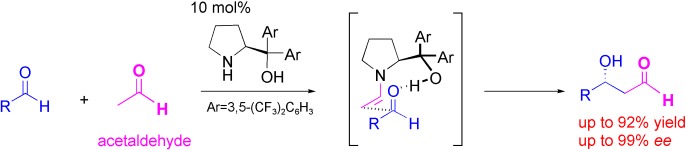A Diarylprolinol in an Asymmetric, Catalytic, and Direct Crossed-Aldol Reaction of Acetaldehyde