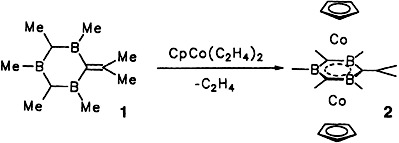 A μ-η6: η6-1,3,5-Triboratabenzenebis(cyclopentadienylcobalt) Triple-Decker Complex