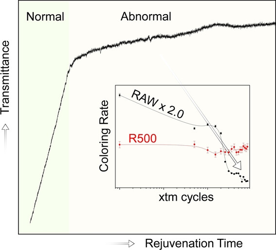 Retarding the Shuttling Ions in the Electrochromic TiO2 with Extensive Crystallographic Imperfections