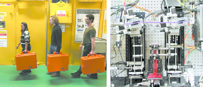 Extending synchrotron SAXS instrument ranges through addition of a portable, inexpensive USAXS module with vertical rotation axes