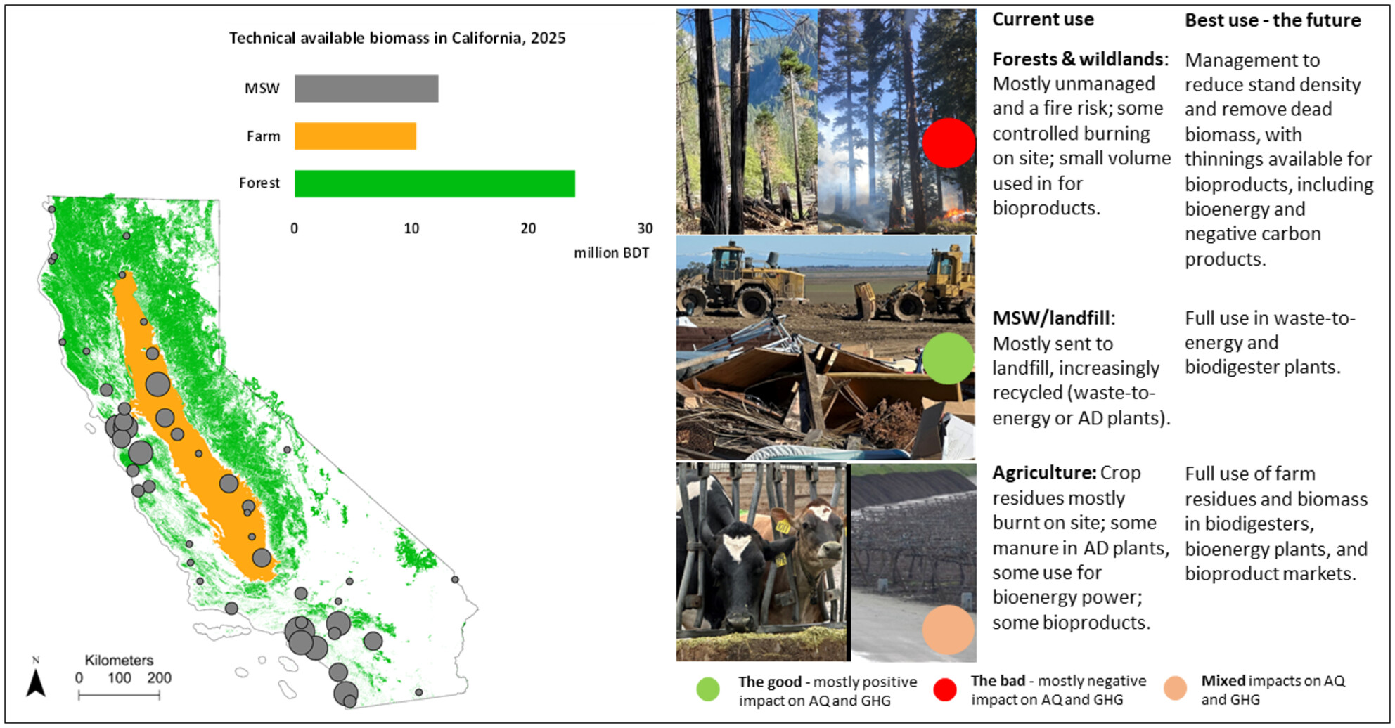 The good, the bad, and the future: Systematic review identifies best use of biomass to meet air quality and climate policies in California