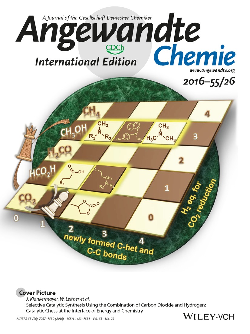 Cover Picture: Selective Catalytic Synthesis Using the Combination of Carbon Dioxide and Hydrogen: Catalytic Chess at the Interface of Energy and Chemistry (Angew. Chem. Int. Ed. 26/2016) Volume 55 Issue 26, 2016