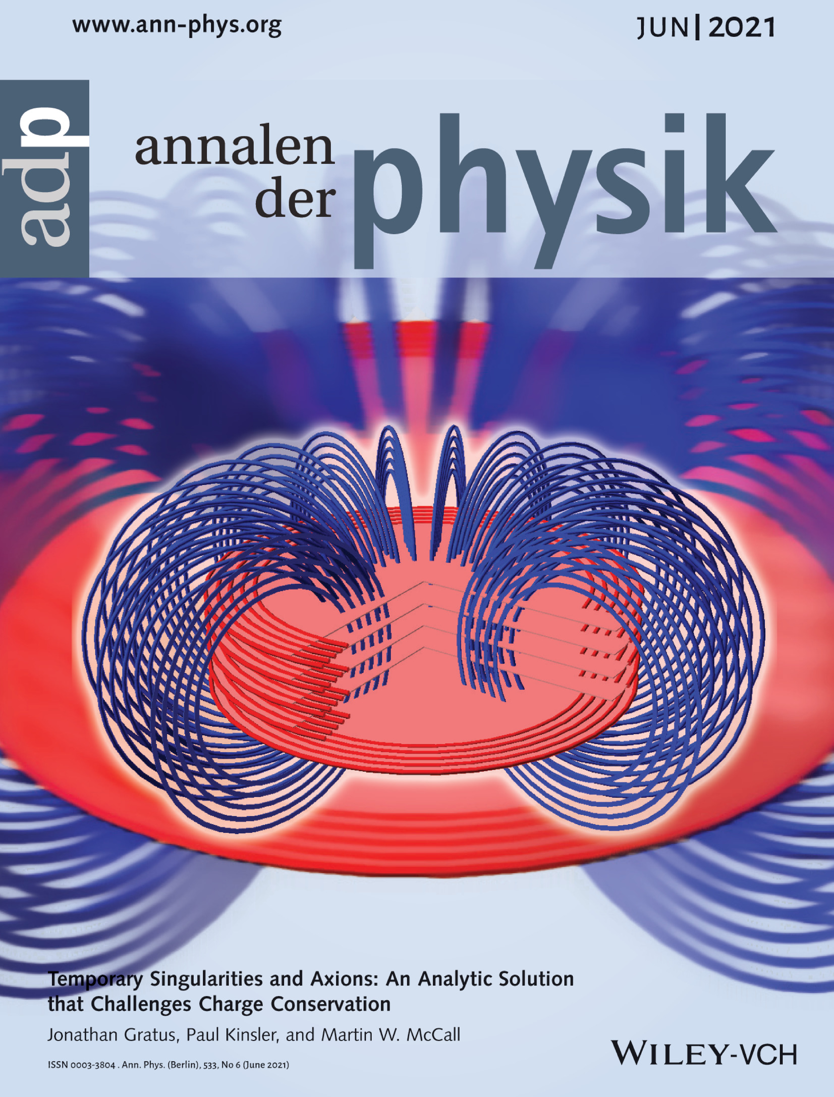 Charge Conservation: Temporary Singularities and Axions: An Analytic Solution that Challenges Charge Conservation (Ann. Phys. 6/2021) Volume 533 Issue 6, 2021