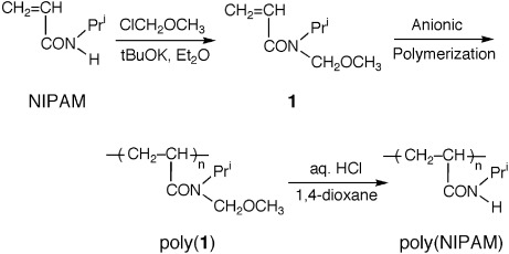 Synthesis of well-defined poly(N-isopropylacrylamide) by the anionic polymerization of N-methoxymethyl-N-isopropylacrylamide