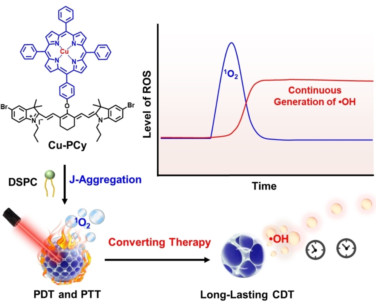A Light-Triggered J-Aggregation-Regulated Therapy Conversion: from Photodynamic/Photothermal Therapy to Long-Lasting Chemodynamic Therapy for Effective Tumor Ablation