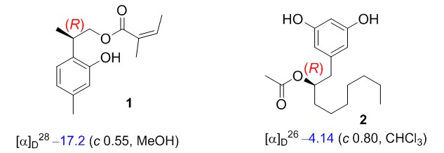 Synthesis and Absolute Configuration of Two Natural Phenolic Homobenzyl Esters
