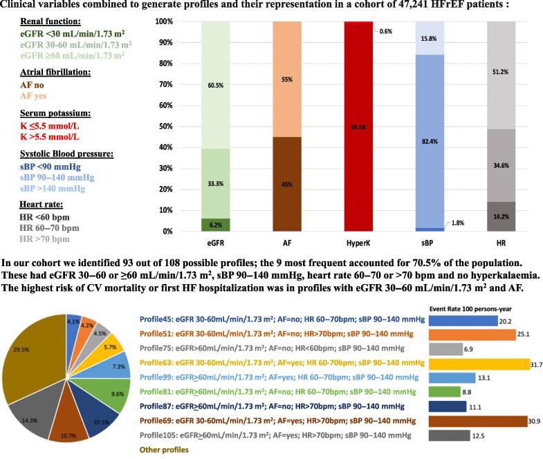 Patient profiles in heart failure with reduced ejection fraction: Prevalence, characteristics, treatments and outcomes in a real-world heart failure population