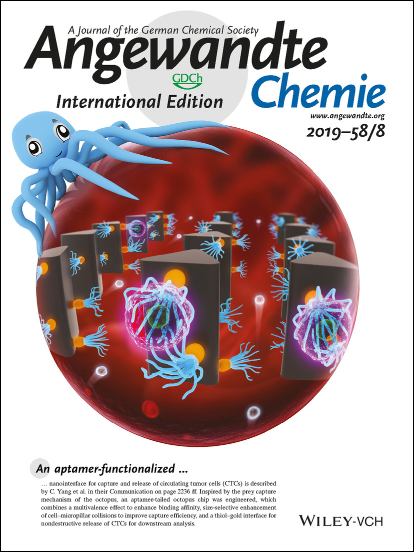 Inside Cover: Bioinspired Engineering of a Multivalent Aptamer-Functionalized Nanointerface to Enhance the Capture and Release of Circulating Tumor Cells (Angew. Chem. Int. Ed. 8/2019) Volume 58 Issue 8, 2019