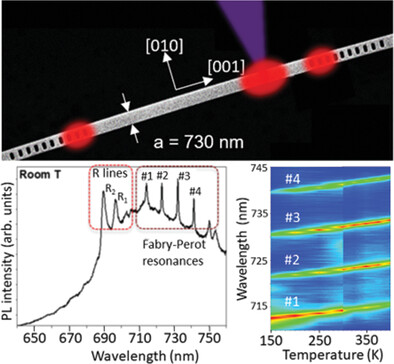 Wide Dynamic Range Thermometer Based on Luminescent Optical Cavities in Ga2O3:Cr Nanowires