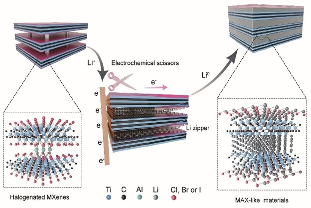 Enabling Stable and Low-Strain Lithium Plating/Stripping with 2D Layered Transition Metal Carbides by Forming Li-Zipped MXenes and a Li Halide-Rich Solid Electrolyte Interphase