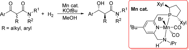 Manganese-Catalyzed anti-Selective Asymmetric Hydrogenation of α-Substituted β-Ketoamides