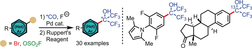 Direct Access to Aryl Bis(trifluoromethyl)carbinols from Aryl Bromides or Fluorosulfates: Palladium-Catalyzed Carbonylation