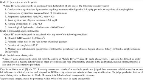 Tokyo Guidelines 2018: diagnostic criteria and severity grading of acute cholecystitis (with videos) Issue 1, 2018