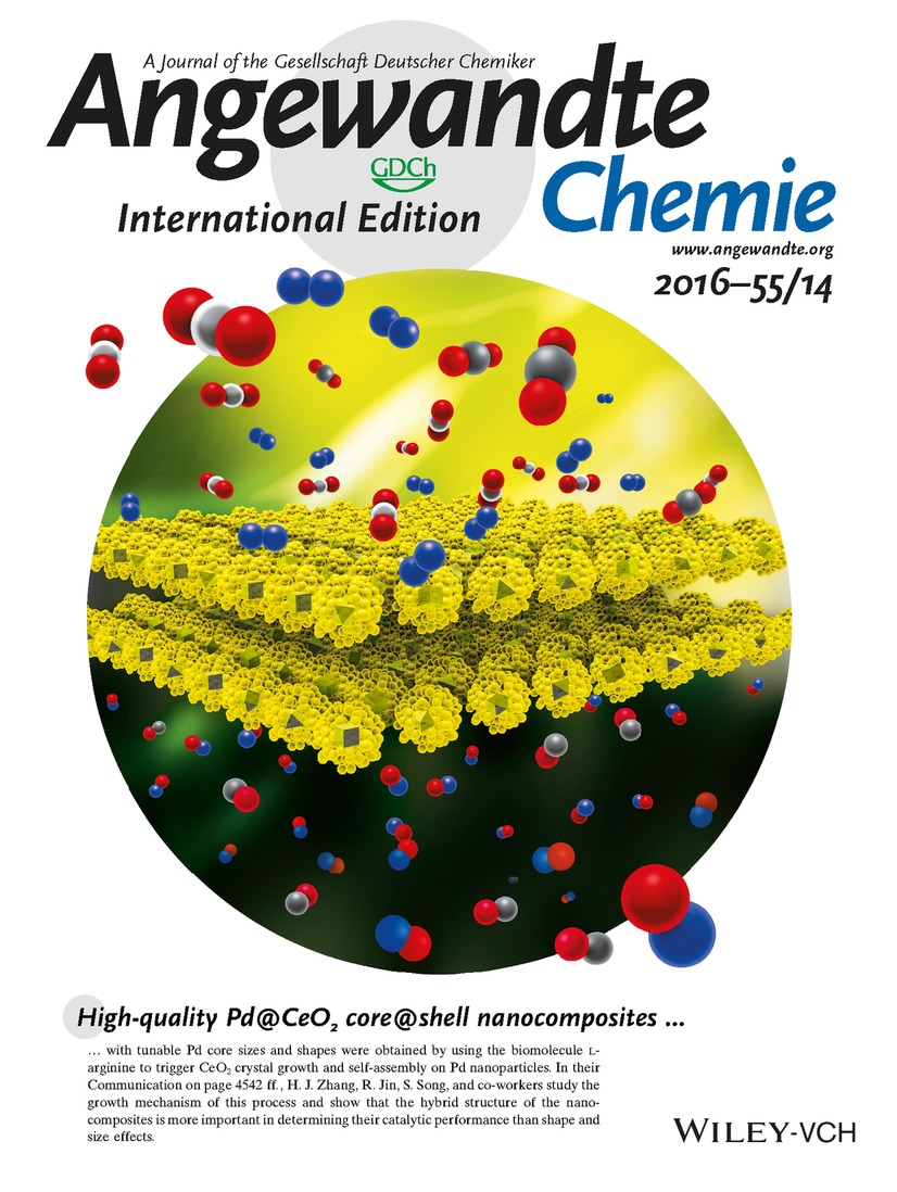 Inside Back Cover: l-Arginine-Triggered Self-Assembly of CeO2 Nanosheaths on Palladium Nanoparticles in Water (Angew. Chem. Int. Ed. 14/2016) Volume 55 Issue 14, 2016