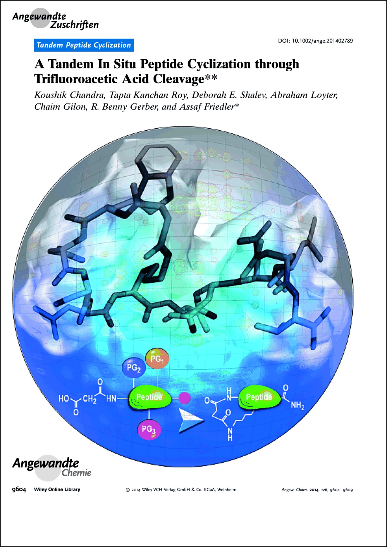Frontispiz: A Tandem In Situ Peptide Cyclization through Trifluoroacetic Acid Cleavage