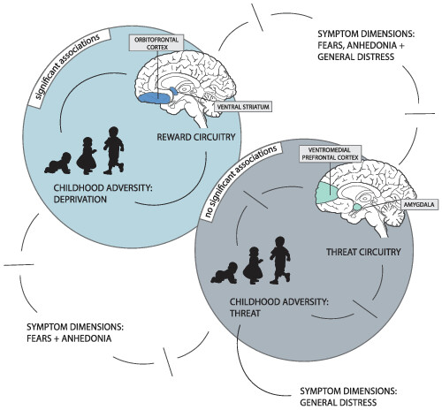 Individual differences in threat and reward neural circuitry activation: Testing dimensional models of early adversity, anxiety and depression