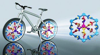 Self-Assembly of a Supramolecular, Three-Dimensional, Spoked, Bicycle-like Wheel