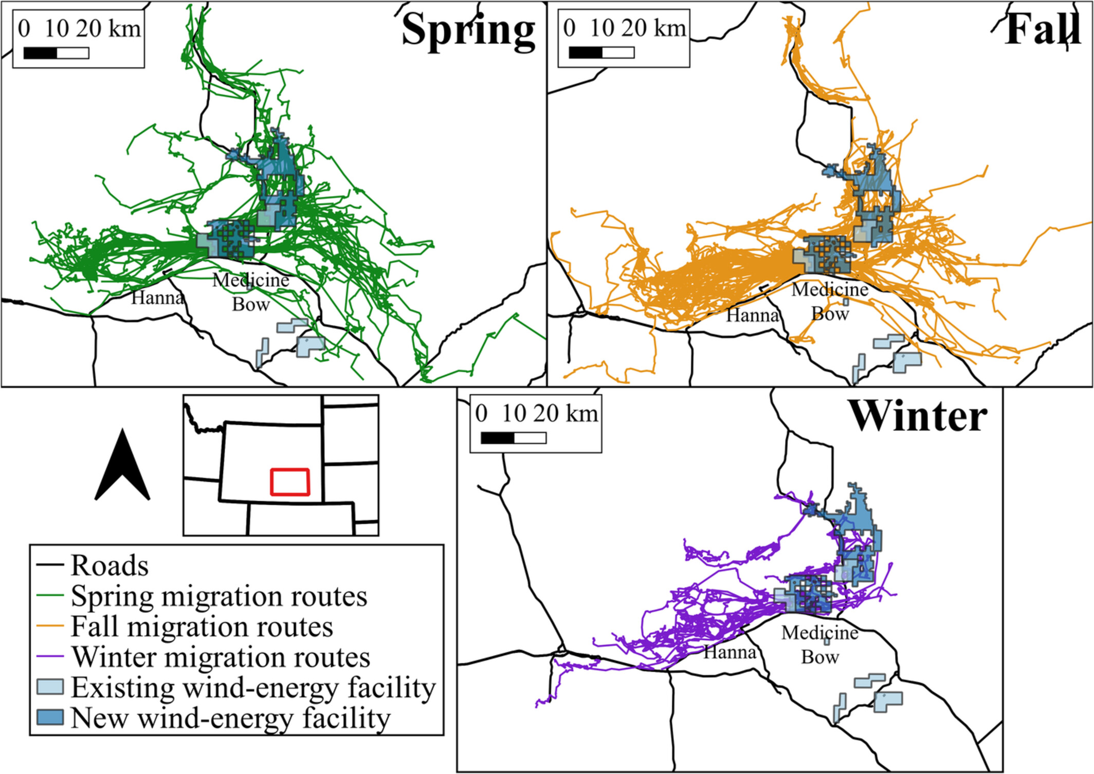 Wind-energy development alters pronghorn migration at multiple scales