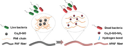 In Situ Growth of Highly Compatible Cu2O-GO Hybrids Via Amino-Modification for Melt-Spun Efficient Antibacterial Polyamide 6 Fibers