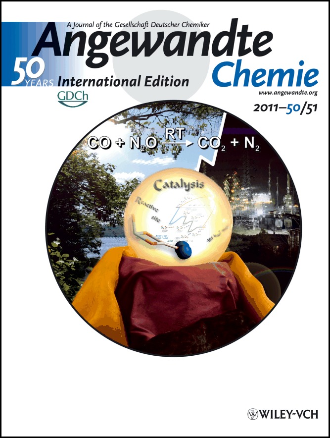 Inside Cover: Catalytic Redox Reactions in the CO/N2O System Mediated by the Bimetallic Oxide-Cluster Couple AlVO3+/AlVO4+ (Angew. Chem. Int. Ed. 51/2011)