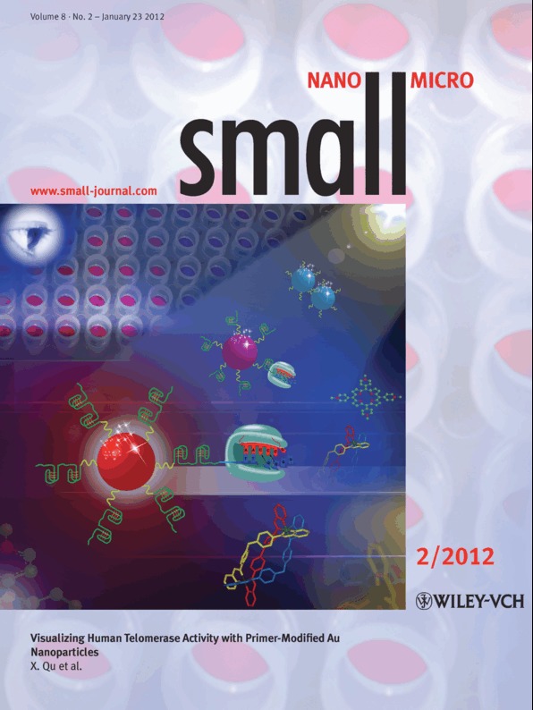 Gold-Nanoparticle Sensors: Visualizing Human Telomerase Activity with Primer-Modified Au Nanoparticles (Small 2/2012)