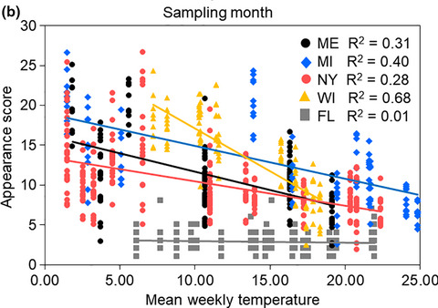 Seasonal polyphenism of spotted-wing Drosophila is affected by variation in local abiotic conditions within its invaded range, likely influencing survival and regional population dynamics