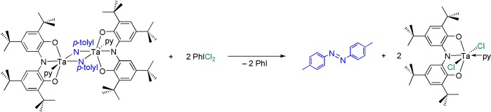 Four-Electron Oxidative Formation of Aryl Diazenes Using a Tantalum Redox-Active Ligand Complex