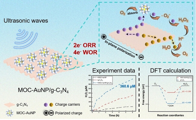Promoting Piezocatalytic H2O2 Production in Pure Water by Loading Metal-Organic Cage-Modified Gold Nanoparticles on Graphitic Carbon Nitride