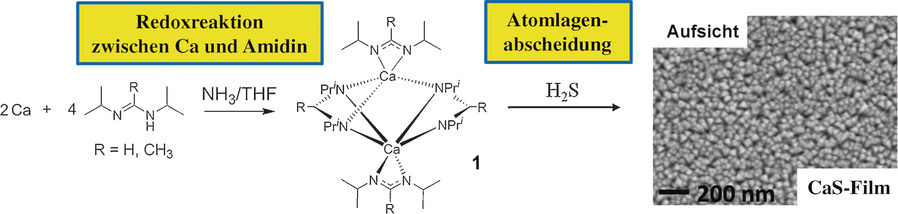 Synthesis of Calcium(II) Amidinate Precursors for Atomic Layer Deposition through a Redox Reaction between Calcium and Amidines