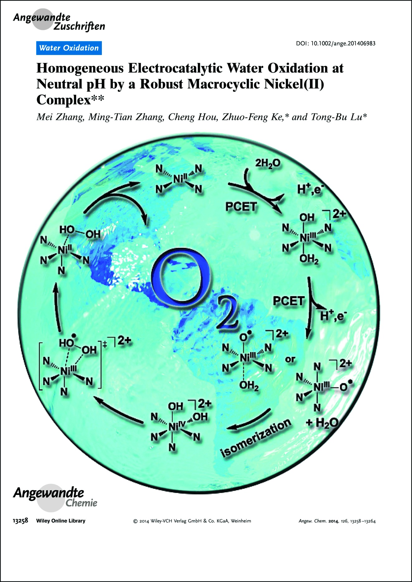 Frontispiz: Homogeneous Electrocatalytic Water Oxidation at Neutral pH by a Robust Macrocyclic Nickel(II) Complex
