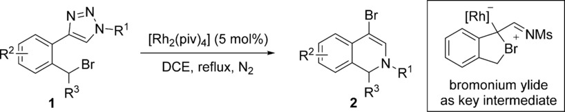 Rhodium-Catalyzed Synthesis of 4-Bromo-1,2-dihydroisoquinolines: Access to Bromonium Ylides by the Intramolecular Reaction of a Benzyl Bromide and an α-Imino Carbene
