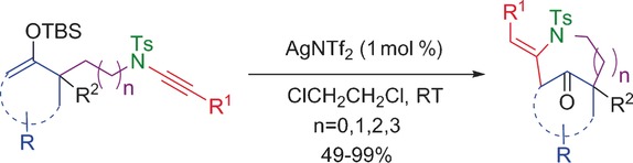 Silver-Catalyzed 7-exo-dig Cyclization of Silylenolether-ynesulfonamides