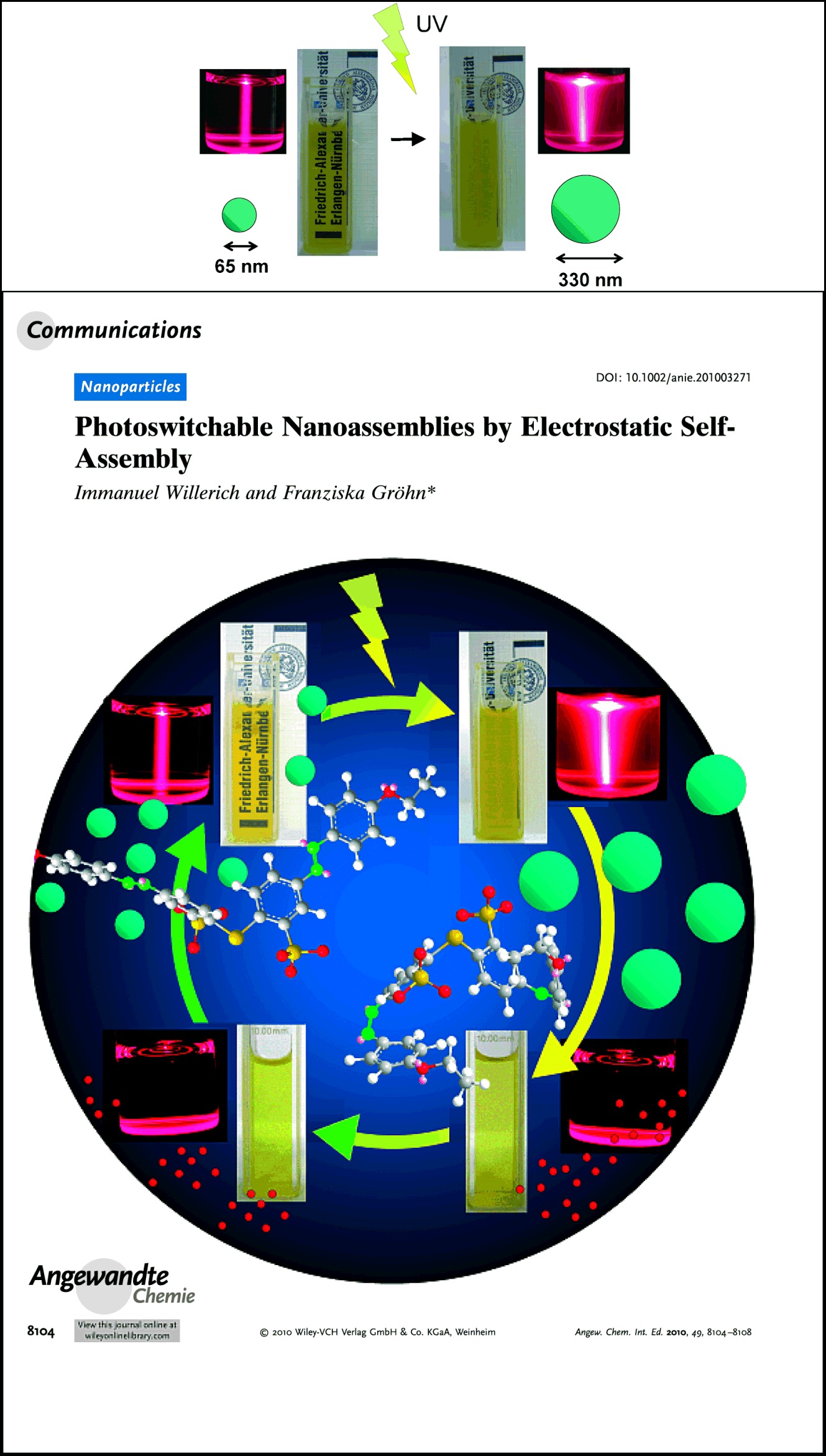 Photoswitchable Nanoassemblies by Electrostatic Self-Assembly