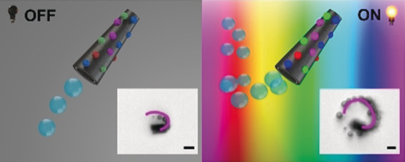 Multi-Light-Responsive Quantum Dot Sensitized Hybrid Micromotors with Dual-Mode Propulsion