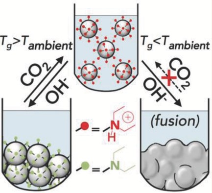 CO2-Redispersible Polymer Latexes with Low Glass Transition Temperatures