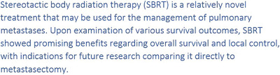 The role of stereotactic body radiation therapy in the management of pulmonary metastases: a systematic review