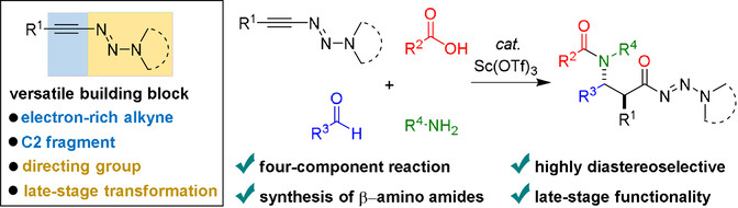 Triazenyl Alkynes as Versatile Building Blocks in Multicomponent Reactions: Diastereoselective Synthesis of β-Amino Amides
