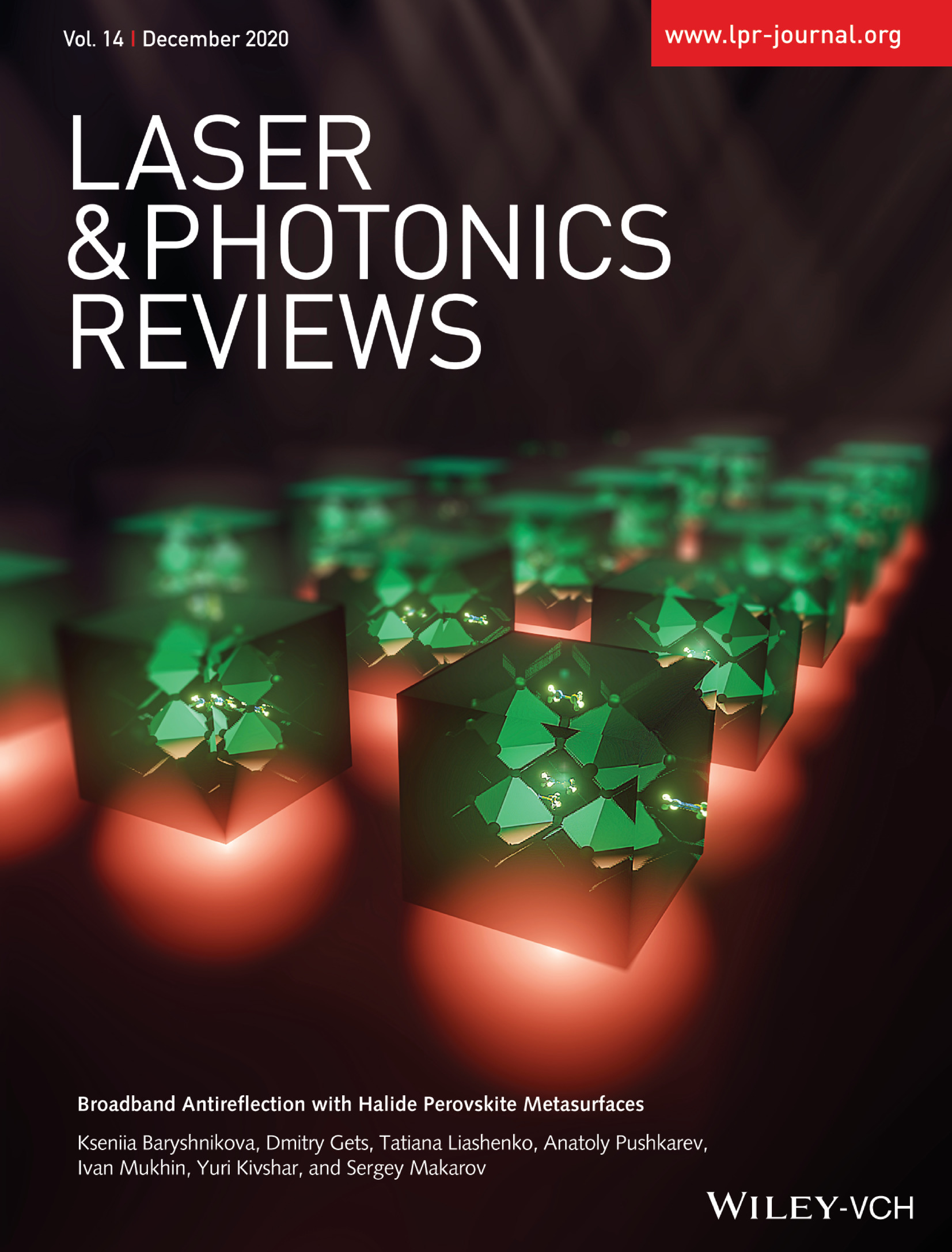 Halide Perovskite Metasurfaces: Broadband Antireflection with Halide Perovskite Metasurfaces (Laser Photonics Rev. 14(12)/2020) Volume 14 Issue 12, 2020