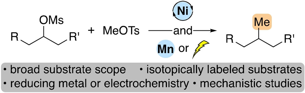 Cross-selective Deoxygenative Coupling of Aliphatic Alcohols: Installation of Methyl Groups including Isotopic Labels by Nickel Catalysis
