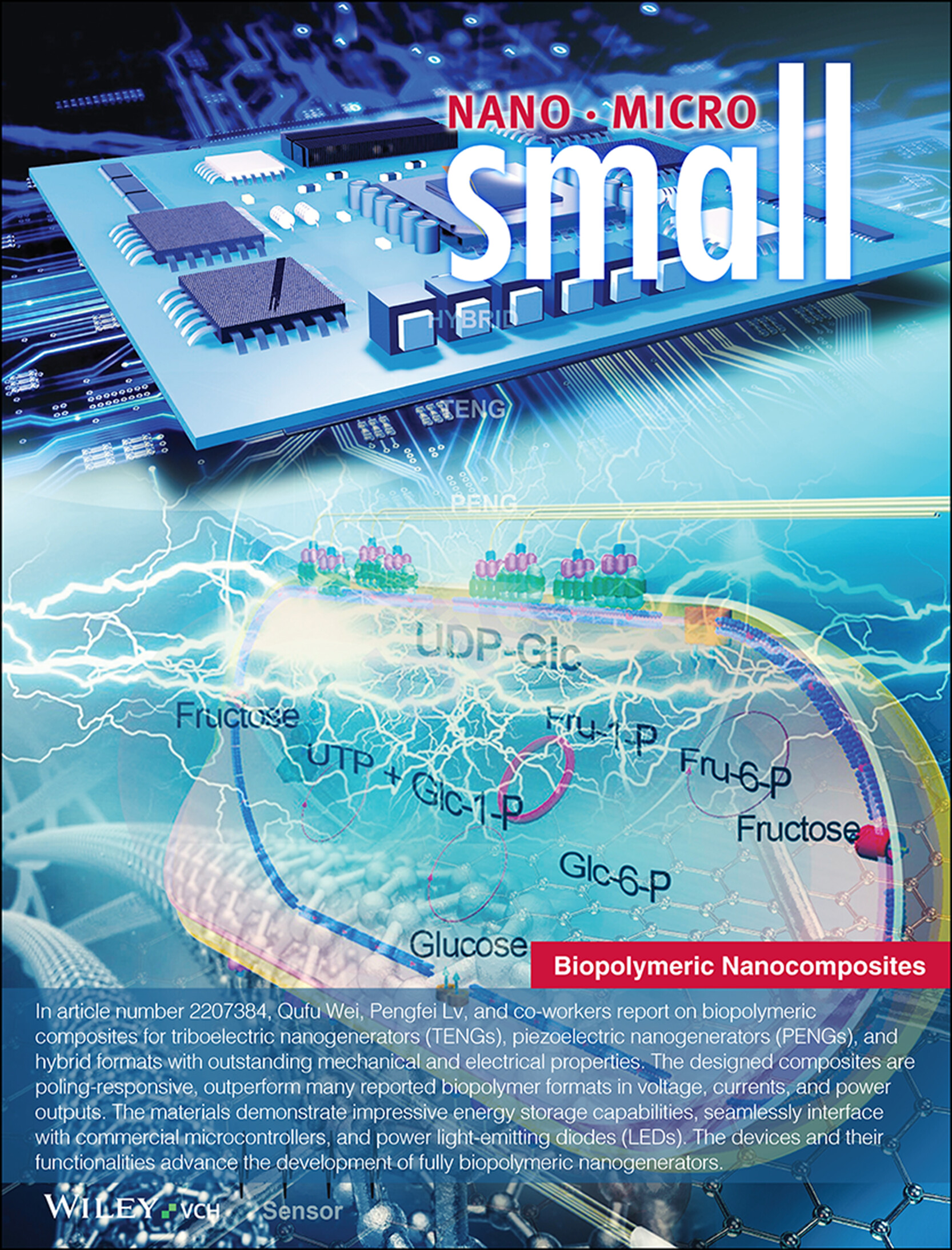 Dynamic Pluronic F127 Crosslinking Enhancement of Biopolymeric Nanocomposites for Piezo-Triboelectric Single-Hybrid Nanogenerators and Self-Powered Sensors (Small 21/2023) Volume 19 Issue 21, 2023