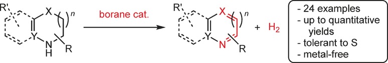 Tris(pentafluorophenyl)borane-Catalyzed Acceptorless Dehydrogenation of N-Heterocycles