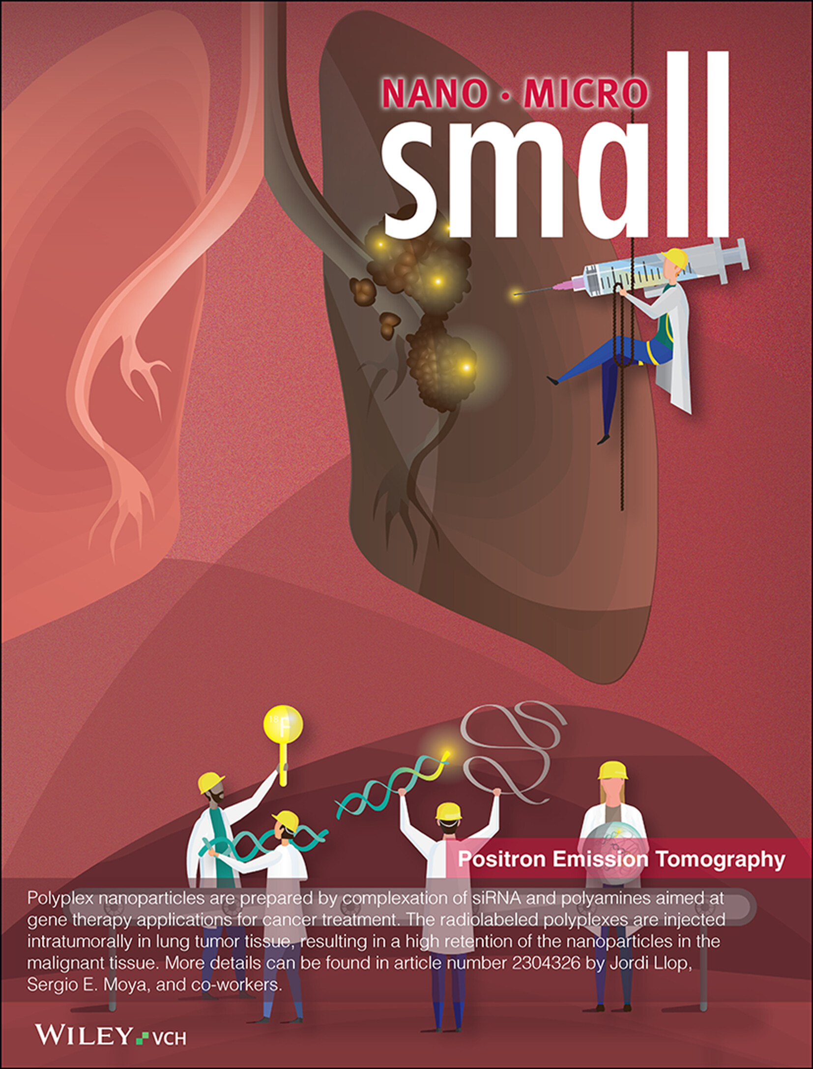 Positron Emission Tomography Studies of the Biodistribution, Translocation, and Fate of Poly Allyl Amine-Based Carriers for Sirna Delivery by Systemic and Intratumoral Administration (Small 48/2023) Volume 19 Issue 48, 2023