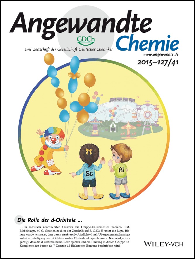 Innenrücktitelbild: Six-Coordinate Group 13 Complexes: The Role of d Orbitals and Electron-Rich Multi-Center Bonding (Angew. Chem. 41/2015)