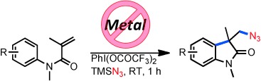 Metal-Free Radical Azidoarylation of Alkenes: Rapid Access to Oxindoles by Cascade C<span class='icomoon'></span>N and C<span class='icomoon'></span>C Bond-Forming Reactions