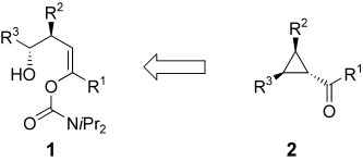 Synthesis of Stereohomogeneous Cyclopropanecarbaldehydes and Cyclopropyl Ketones by Cycloalkylation of 4-Hydroxy-1-alkenyl Carbamates