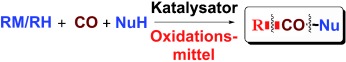 Oxidative Carbonylierungen: Organometallverbindungen (R<span class='icomoon'></span>M) oder Kohlenwasserstoffe (R<span class='icomoon'></span>H) als Nucleophile