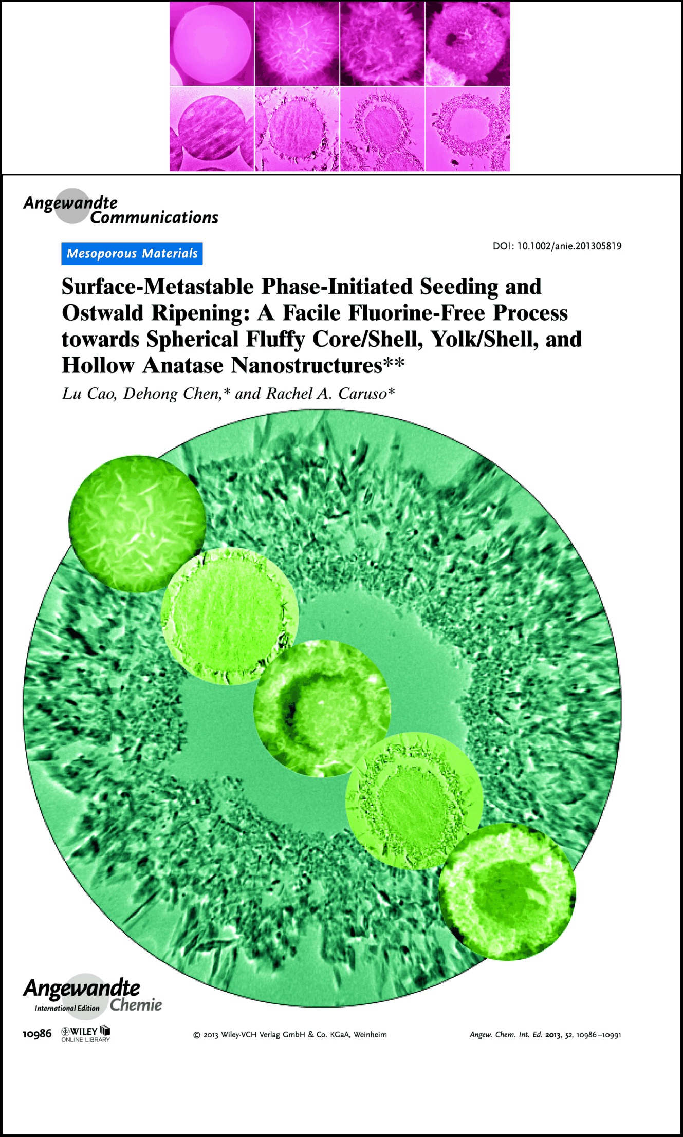 Surface-Metastable Phase-Initiated Seeding and Ostwald Ripening: A Facile Fluorine-Free Process towards Spherical Fluffy Core/Shell, Yolk/Shell, and Hollow Anatase Nanostructures